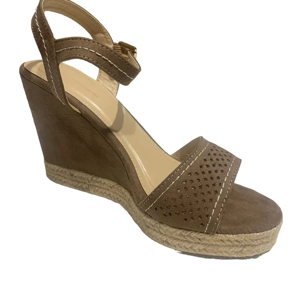 Wild Diva Single Band Slingback Women's Espadrille Wedge Platform Sandals Shoes